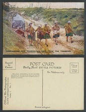 WW1 Daily Mail Old Postcard Highlanders Pipe Themselves Back from Trenches No. 2