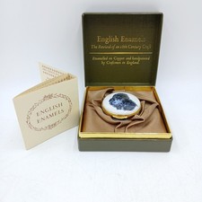 English Enamels By Crummles Copper Enamelled Hand Painted Poodle Trinket Box