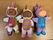3 x CPK Cabbage Patch Kids Cuties Fantasy Friends Unicorn plush dolls! Ex Cond!