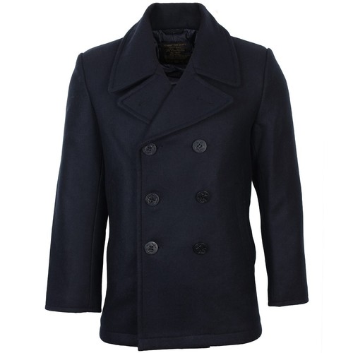 Dark blue navy pea coat - blue, us