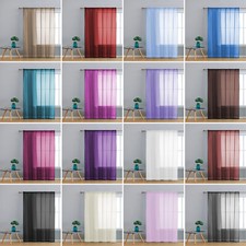 Clearance Cheap Single Plain Voile Net Curtain Sheer Panel Slot Top-Free Postage