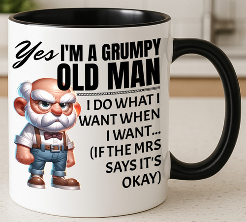 Grumpy old man funny - funny, mug