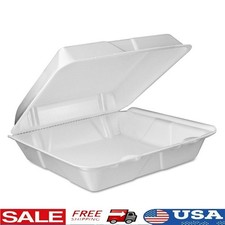 Foam Hinged Lid Containers 9x9