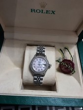 ladies rolex datejust 26mm mother of pearl real diamonds
