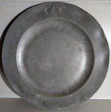 Pewter plate 9 1/2" marked CCC