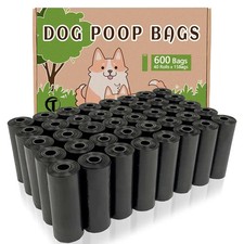 AiTodos® Dog Poop Bags, Black, 31 x 22 cm, Poo Bag Dogs - 1 Roll Missing