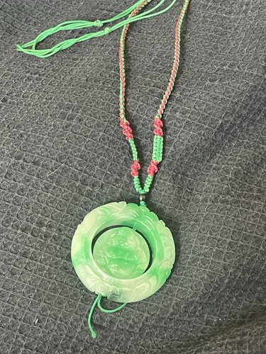 Green jade color carved - color,