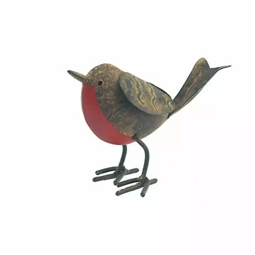 Rustic metal garden robin - garden,