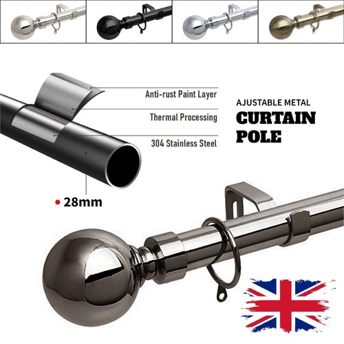 Extendable metal curtain pole - metal,