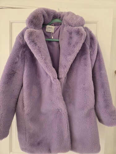Lilac fur jacket - lilac, size