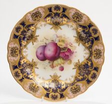 Royal Worcester China Fruit Plate Hand Painted by Ernest Phillips Antique 1918