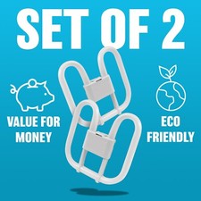 2 X FLUORESCENT LIGHT BULB 2 PIN ENERGY SAVING 28W SLIM LAMP TUBE 2D BATHROOM