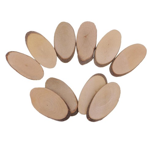 10x oval wood log - oval, slices