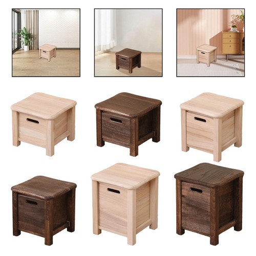 Wooden storage stool - wooden, household