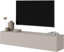 SELSEY Hanging TV Cabinet Taupe Grey 140cm | 2 Storage Compartments | Modern