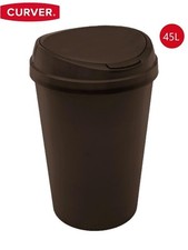 45L Touch Top Bin Black Easy Open Lid Durable Easy to Clean