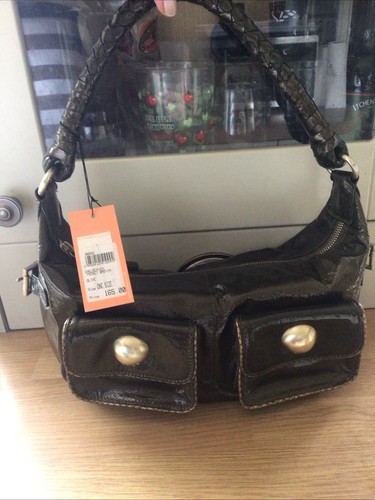 Reiss olive patent - olive, leather