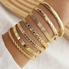 Womens 7pcs Set Textured Gold