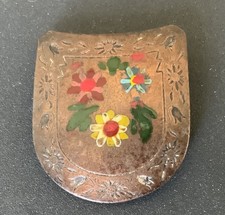 Vintage Badge In The Shape Of A Shield With Floral Colour Markings. U17 125