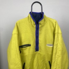 Campri Men's Yellow Reversible Fleece Jacket, Size XL, Outdoor