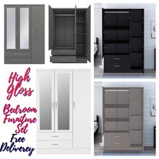 3 Door 2 Drawer Mirrored