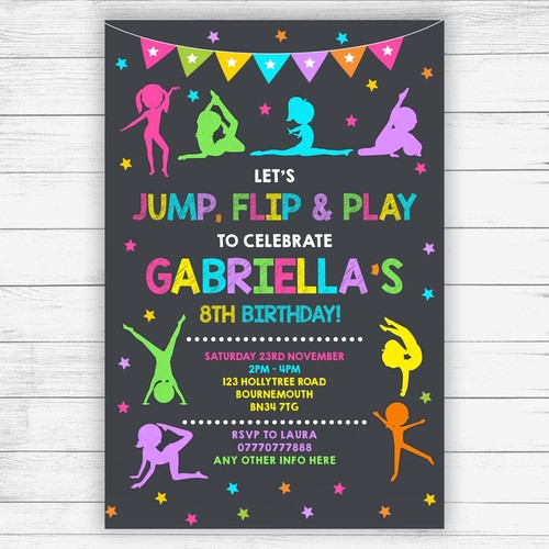 Gymnastics party invitations - invitations,