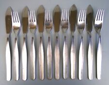 Fish Cutlery Set for 6. Knives Forks by Pinbryte. Stainless Steel. Vintage.