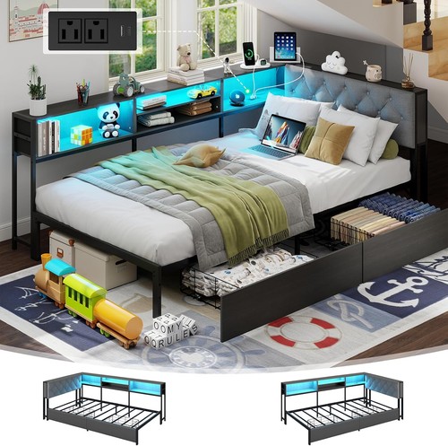 Full twin corner bed - full/twin/xl, frame