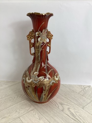 Antique oriental fluted vase - oriental,