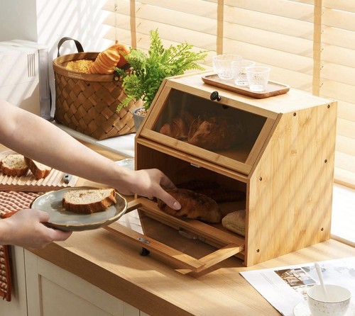 Bamboo bread bin - bread, loaf