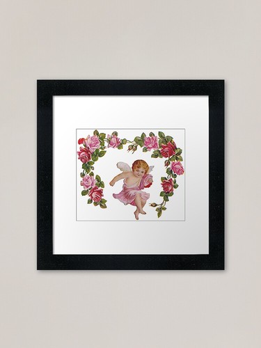 Pink floral cherub angel - floral,