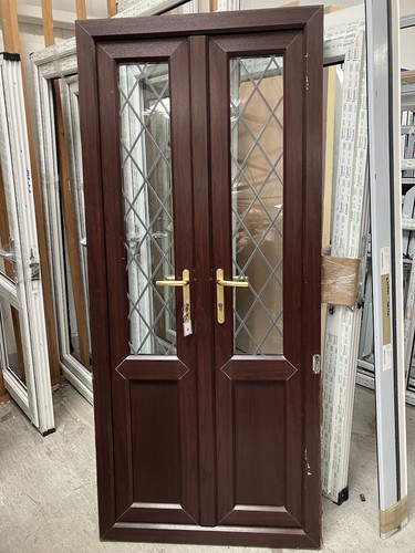Upvc used double door rosewood - door,