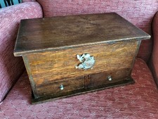Antique Vintage Religious Box,Wood Case,Old Collector Cabinet,Draws,Saint Effigy