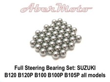 Suzuki B120 B100 B100P B105P Full Set of Steering Bearings 1964 to 1977