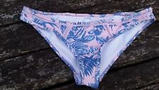 NEW ASOS Blue Palm Print Ladder Trim Hipster Swim Bottoms Bikini Brief UK 14