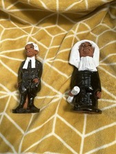 2 Vintage Chelsea studio pottery 9" barrister/lawyer legal figure