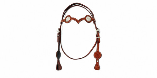 Western leather headstall - leather,