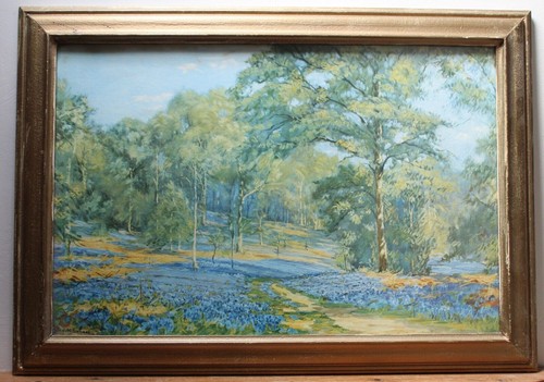 Bluebell wood large framed - bluebell,
