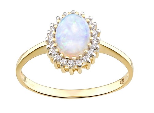 9ct yellow gold natural - gold, opal