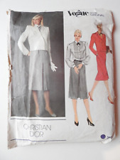 Vogue 2601  pattern Jacket Skirt Blouse size 12 Christian Dior Paris Original