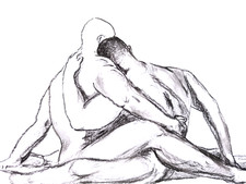 male nude portrait drawing