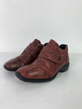 Rieker Burgundy Plain Faux Leather Comfort Shoes Stitch Detail UK 4