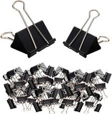 100pcs Bulldog Clips Small Bulldog Clips Black Stainless-Steel Clips Binder Cli