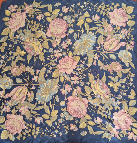 Vtg silk scarf laura - silk, ashley