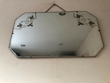 Rare Vintage Art Deco Feature Mirror - 1920s, Wall Hanging, Bevelled