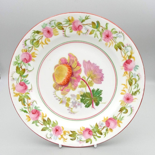 Antique hand painted floral - hand,