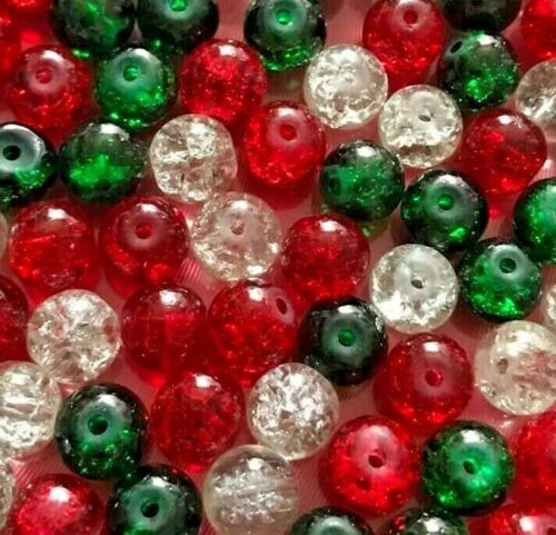Christmas bead mix - mix, glass