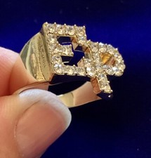 Elvis crystal EP ring in Gold