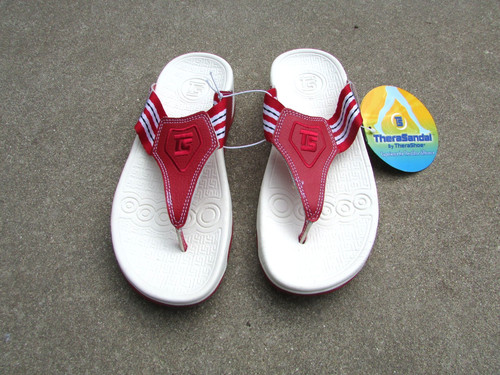 Thera sandal shoes red leather - sandal,