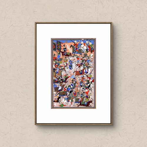Battle scene from shahnameh - battle,
